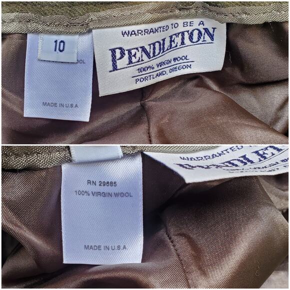 Pendelton Army Olive Green Wool Pants Lined Front Pleat Belt Loops Sz 10 - Picture 11 of 11